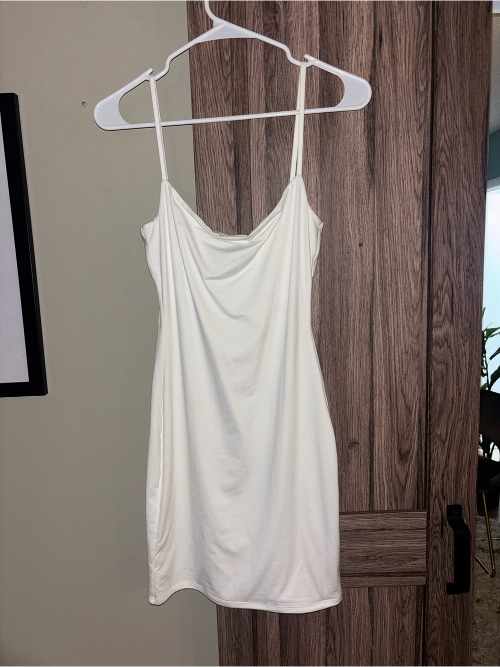 Simple White Slip Dress - Spaghetti Straps